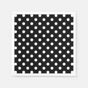 Polka Dots Black White Servet