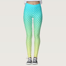 Polka Dots Blauwgroen gele gradiënt Leggings