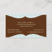 Polka Dots Blue Chocolate visitekaartjes (Achterkant)