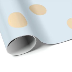Polka Dots Blue Pastel Champaigne Gold Cadeaupapier