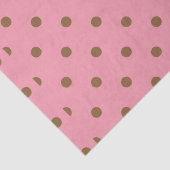 Polka Dots Brown op Roze Tissuepapier (Detail)
