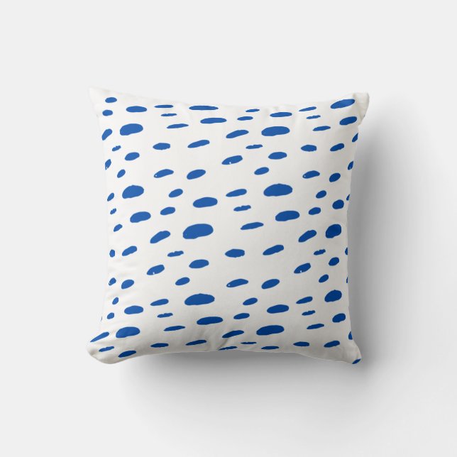 Polka Dots Cobalt Blue Pattern Kussen (Voorkant)