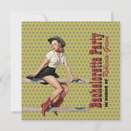polka dots cowgirl western bachelorette kaart