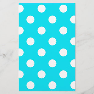 Polka dots cyaan hex code 00E3F4 Briefpapier