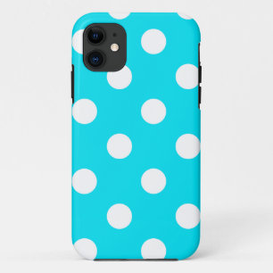 Polka dots cyaan hex code 00E3F4 iPhone 11 Hoesje