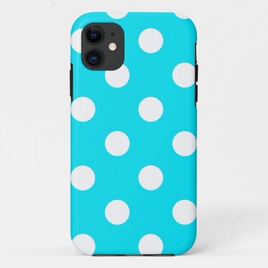 Polka dots cyaan hex code 00E3F4 Case-Mate iPhone Case (Achterkant)