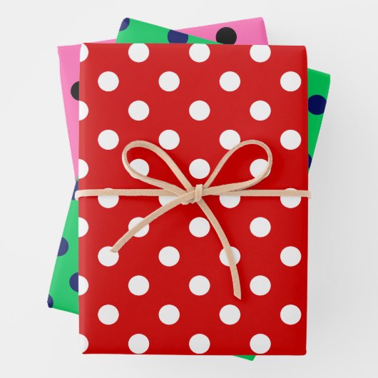 Polka Dots Dotted DIY Patroon & Achtergrond Kleure Inpakpapier Vel (In situ)