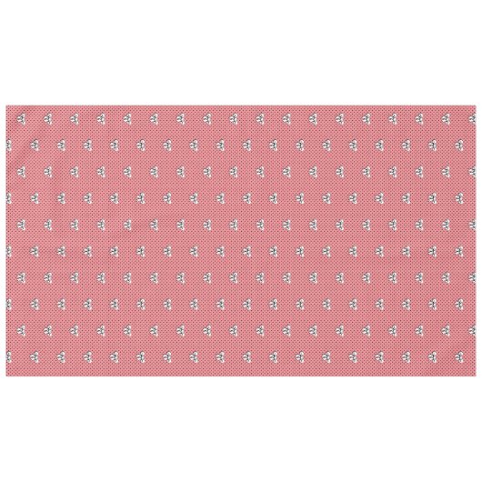 Polka Dots en Bogen Roze Zwart Wit Retro Stijl Tafelkleed (Voorkant (Horizontaal))