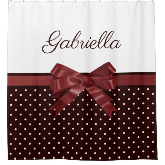 Polka Dots en Bow Douchegordijn (Voorkant)