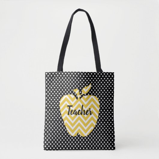 Polka Dots en Chevron Apple Canvas tassen (Voorkant)