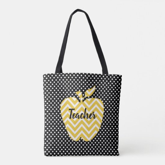 Polka Dots en Chevron Apple Canvas tassen (Achterkant)