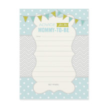 Polka Dots en Chevron Baby shower Advies Kaart