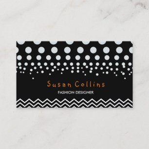 Polka Dots en Chevron Zwart Wit Mode Elegant Visitekaartje