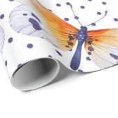 Polka dots en vlinders cadeaupapier (Rol Hoek)