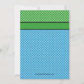 Polka Dots Footprint Boy Baby shower Uitnodiging (Achterkant)