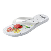 Polka Dots Gele en Rode Bloemen Teenslippers (Schuin)