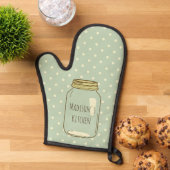 Polka Dots Gepersonaliseerde Mason Jar Ovenwant (Top down)