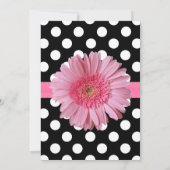 Polka Dots & Gerber Daisy Wedding Invitation Kaart (Achterkant)