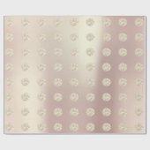 Polka Dots Glitter Sparkly Pearl Roos Pastel Ivory Cadeaupapier (Vlak)