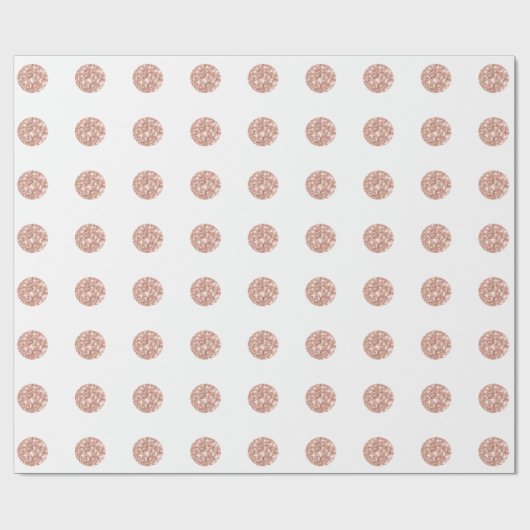 Polka Dots Glitter Wit Vonk Roze Bruids Blush Cadeaupapier (Vlak)