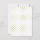 Polka-Dots Gold Foil Carte RSVP de mariage moderne (Dos)