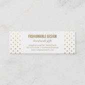 Polka Dots Gold Mini Visitekaartje (Achterkant)