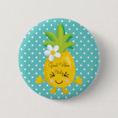 Polka Dots Good Vibes Only Pineappel Ronde Button 5,7 Cm (Voorkant)