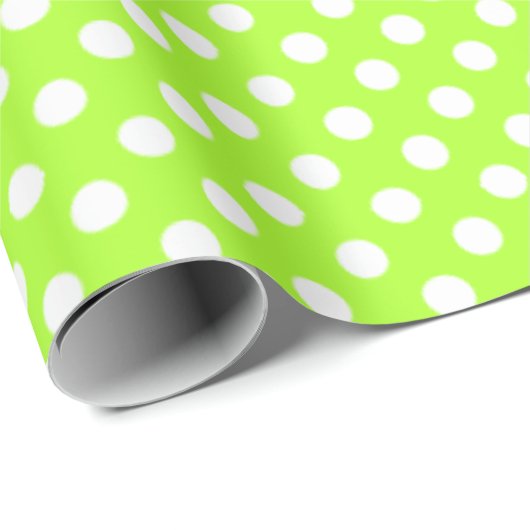 Polka Dots Green-Yellow Cadeaupapier (Rol Hoek)