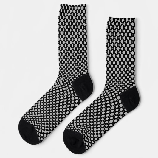 Polka Dots Grey and Black Classy Abstract Pattern Sokken (Links)