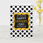 Polka Dots Happy Fathers Dag Kaart (Gele Bloem)