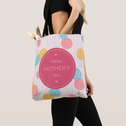 Polka Dots Happy Moederdag | CANVAS TAS (Dichtbij)