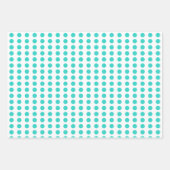 Polka dots harten wit turquoise inpakpapier vel (Voorkant 2)