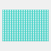 Polka dots harten wit turquoise inpakpapier vel (Voorkant)