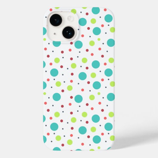 Polka Dots in Bright Green Blue roze grijs Case-Mate iPhone Case (Achterkant)