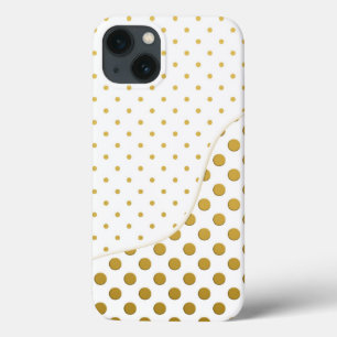 Polka Dots in Gold en White iPhone 13 Hoesje