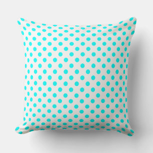 Polka Dots in Light Blue op White Kussen
