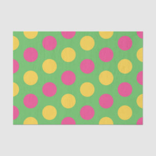 Polka Dots in Lime Green Hot Roze en Geel Tissuepapier