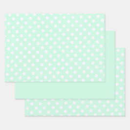 polka dots in pastel mint green inpakpapier vel