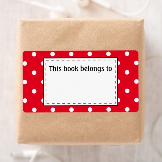 Polka Dots in rood en wit Etiket (Insitu)