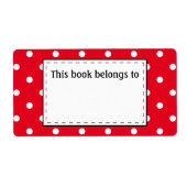 Polka Dots in rood en wit Etiket (Voorkant)