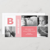 Polka Dots Initiaal Baby Geboorteaankondiging Aankondiging (Voorkant / Achterkant)