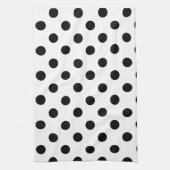 Polka Dots Large - Black on White Theedoek (Verticaal)