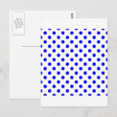 Polka Dots Large - Blue on White Briefkaart (Voorkant / Achterkant)