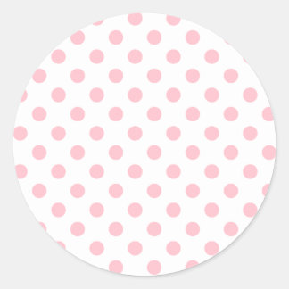 Polka Dots Large - Bubble Gum on White Ronde Sticker