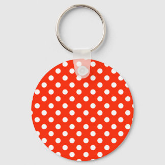 Polka Dots Large - White op Scarlet Sleutelhanger