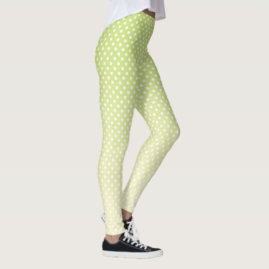 Polka Dots Lemon Green Gradient Leggings (Rechts)