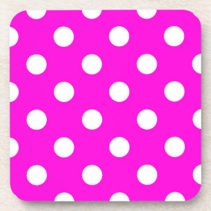 Polka dots magenta #FF00DC Drankjes Onderzetter
