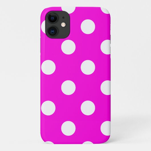 Polka dots magenta #FF00DC Hoesje-Mate iPhone Case (Achterkant)