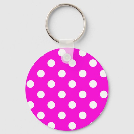 Polka dots magenta #FF00DC Sleutelhanger (Voorkant)