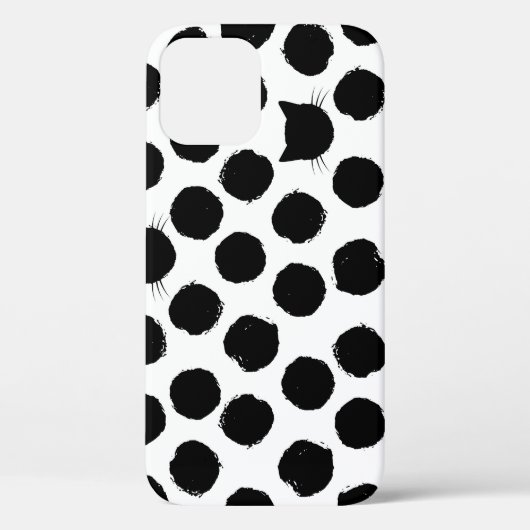 Polka Dots met Cat Faces: Speelse . Case-Mate iPhone Case (Achterkant)